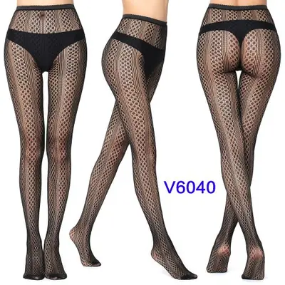 Image de Collants en résille noirs sexy - Style gothique & dentelle