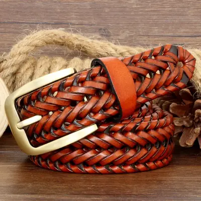 Image de Ceinture Unisexe en Cuir Véritable - Style Élégant & Confort