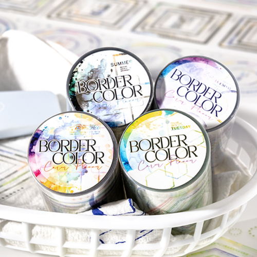 Afbeelding van Natuurlijke washi tape van 200 cm met gestanste randen en decoratieve stickers voor creatief journaling, scrapbooking en dagboekdecoratie