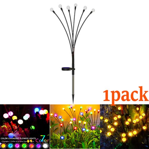 Immagine di Confezione da 12 Luci Solari LED per Esterni Impermeabili, Starburst Luci Solari Firefly, Lampada da Prato e Giardino per Percorsi e Paesaggi Decorativi