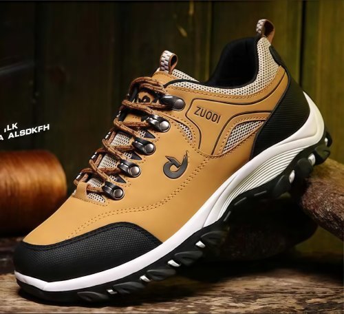 Bild von Herbst- und Wintermodelle: Wasserdichte Wanderschuhe für Herren aus PU-Leder – Robuste Outdoor-Sportschuhe für Taktik und Alltag
