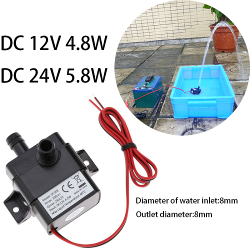 Imagen de Bomba de tanque de peces silenciosa, 4,8 W, 5,8 W, 240L/H, CC de 12V, 24V, Motor Solar sin escobillas, bomba sumergible de circulación para piscina, bomba de agua
