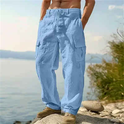 Image de Pantalon Cargo Homme Coton Lin - Confort & Style