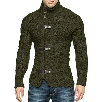 Image de Pull Homme Col Haut Tricoté - Hiver & Automne