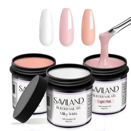 Imagen de Esmalte de Gel Natural Multifuncional Saviland para Extensión de Uñas con UV, Ideal para Salones de Belleza - 100g