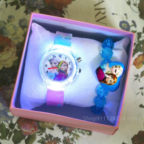 Bild von Disney Elsa Kinderuhr mit Leuchtfunktion – Prinzessin Uhr für Mädchen