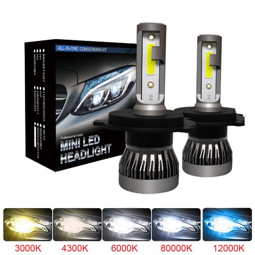 Imagen de Kit de Bombillas LED para Faros de Coche H4, H1, H7, H8, H9, H11, 9005 HB3, 9006 HB4 – Iluminación de Conducción con Luz Blanca 6000K y 12000K