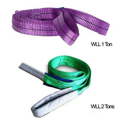 Image de Élingue Tissée Haute Résistance 1T & 2T - Violet & Vert