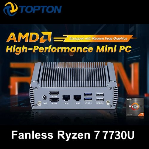 Image de Mini PC AMD Ryzen Sans Ventilateur - Windows 11 & Gaming
