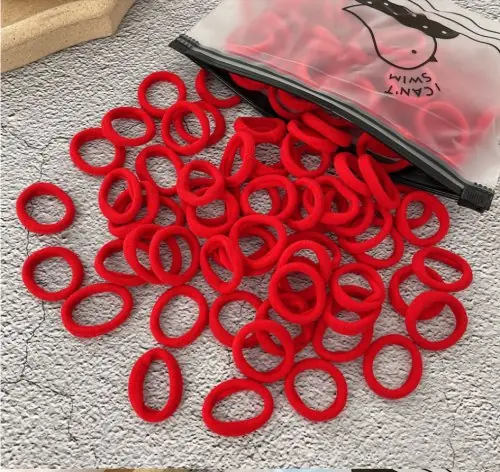 Image de 50-100 Élastiques à Cheveux Colorés pour Filles - Chouchous en Nylon