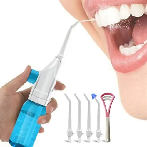 Image de Irrigateur Buccal Manuel avec Buses & Grattoir Langue - 80ml/110ml