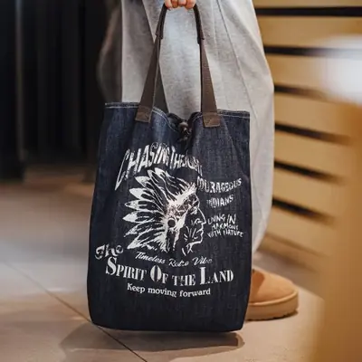 Image de Sac Bandoulière Vintage en Denim Bleu Délavé