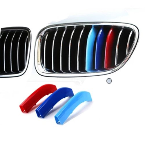 Image of 3-Piece Car Grille Mesh Trim Kit for BMW E46, F30, E90 3 Series – Premium Stylish Front Grill Sticker Decals