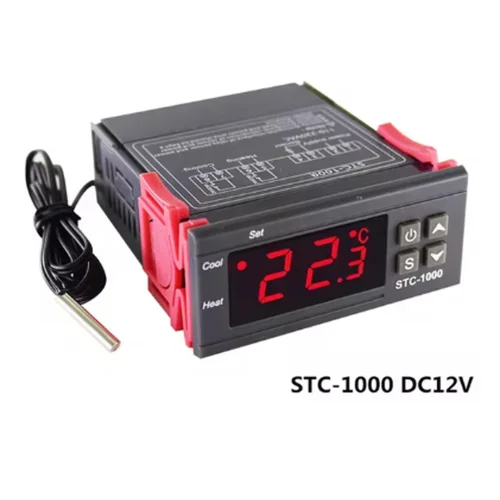 Immagine di Regolatore di temperatura digitale LED, termostato, termoregolatore, relè incubatore, riscaldamento e raffreddamento 12 V 24 V 220 V STC-1000