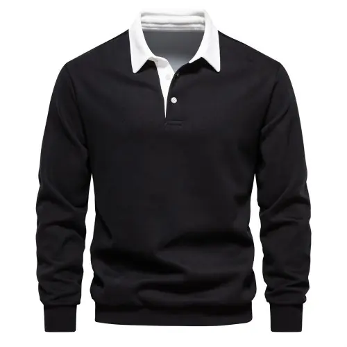 Image de Sweat à Capuche Homme Coton Premium Col Polo 2025