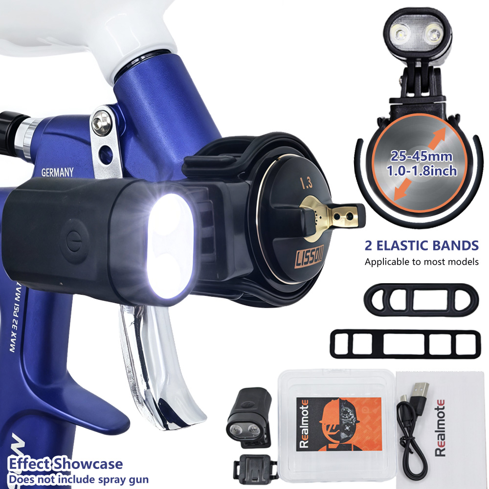 Image de Lampe LED Universelle pour Pistolet Aérographe - Éclairage Réglable & Sangles Incluses