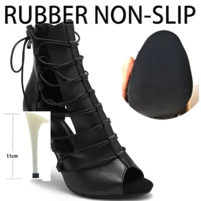 Image de Talons de Danse Noirs Élégants - Stiletto pour Salle de Bal & Latin