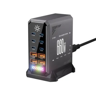 Image de Chargeur USB-C 660W 10 Ports - Ultra Rapide pour MacBook, iPhone, iPad & Samsung