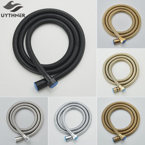 Imagen de Manguera de Ducha Flexible de 1.5 m con Conexión Rápida para Grifo de Baño en Acero Inoxidable y Diseño de Bronce Negro