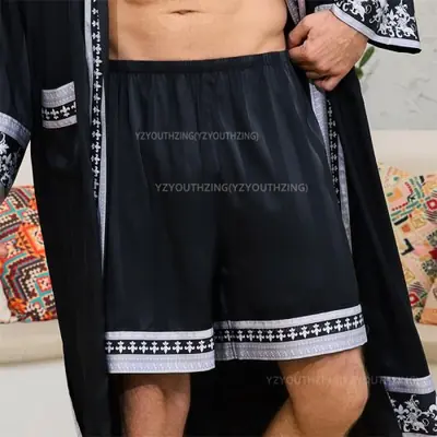 Image de Peignoir Homme Baroque Satiné - Style Kimono Élégant