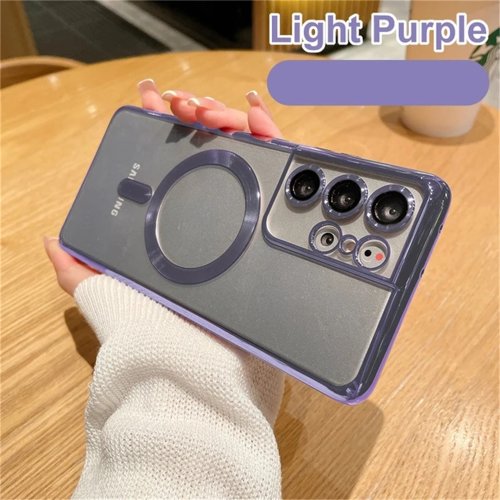 Imagen de Funda De Borde Recto Galvanoplastia Original Para Apple Magsafe Fundas De teléfono Samsung Galaxy S2...
