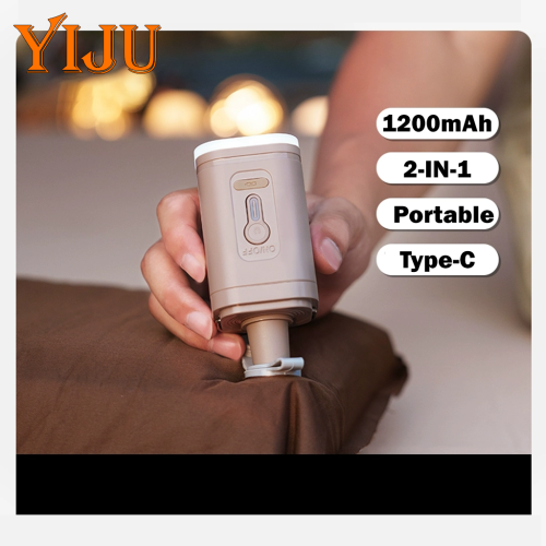 Imagen de Bomba de Inflado Inalámbrica Yiju Mini Compresor de Aire Portátil para Coches, Cama Hinchable, Anillos de Natación y Otros Accesorios - Multifunción con Alta Potencia
