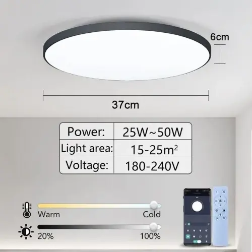 Image de Plafonnier LED Intelligent avec Télécommande