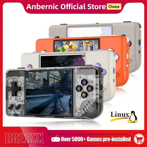 Afbeelding van Anbernic RG28XX Handheld Gameconsole met 2,83 inch IPS Scherm, Linux Systeem, 64 GB Opslag en 5000 Ingebouwde Games