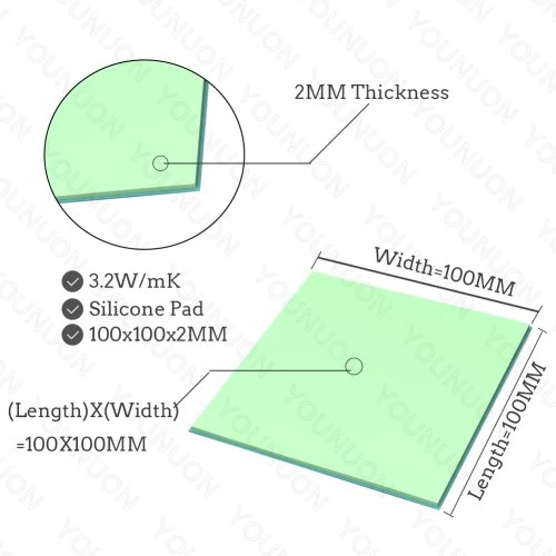 2PCS 100X2MM verde