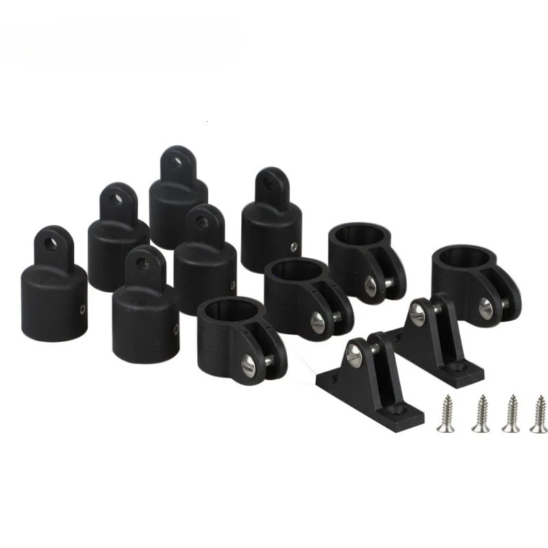 Immagine di Set Completo di 12 Pezzi in Nylon per Bimini Top da Barca: Raccordi, Occhielli, End Cap, Morsetti e Cerniere per Tubi di Scorrimento – Accessori Marini di Alta Qualità