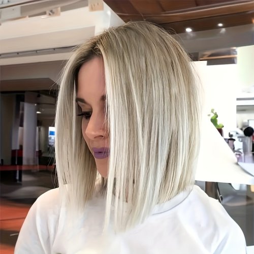 Immagine di Parrucca Ombre Bob - Capelli sintetici con parte centrale per cosplay, feste quotidiane e costumi di Halloween