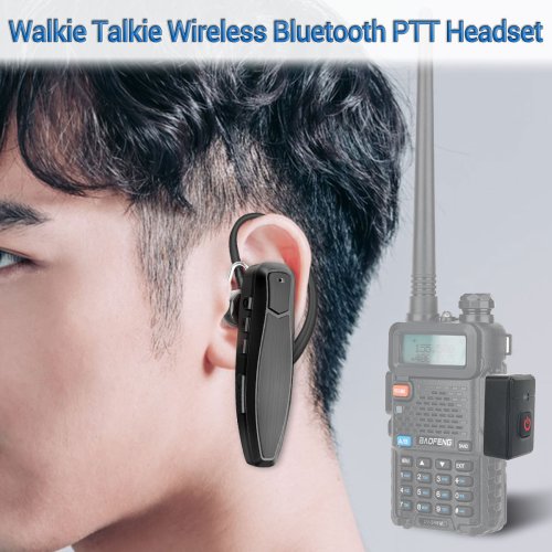 Image de Casque Bluetooth PTT pour Talkie-Walkie Baofeng UV-5R & BF-888S