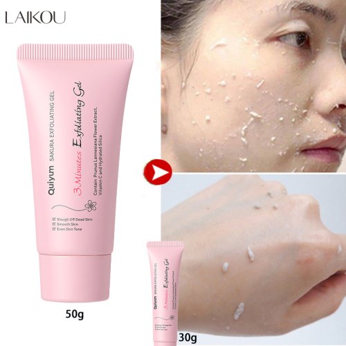 Imagen de Gel exfoliante Sakura, exfoliante facial, hidratante, nutritivo, reparador, crema facial, cuidado de la piel, 30g/50g