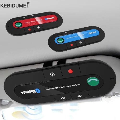 Immagine di Altoparlante Bluetooth Kit vivavoce per auto Clip per visiera parasole Ricevitore audio wireless Vivavoce Lettore musicale MP3 stereo wireless