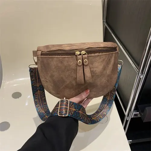 Image de Sac Bandoulière Femme Luxe - Sacoche de Poitrine à Large Sangle