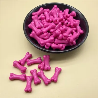 Image de Perles Acryliques en Forme d'Os - 20 Pièces