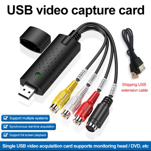 Imagen de Convertidor VHS a Digital USB 2.0 con Tarjeta de Captura de Audio y Video para VCR, TV y Casetes – Compatible con Windows 7, 8, 10