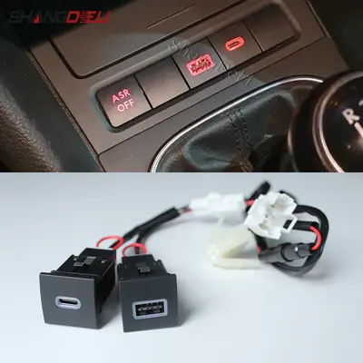 Image de Chargeur USB Voiture Rapide LED Rouge pour VW Golf 6, Jetta 5, Scirocco