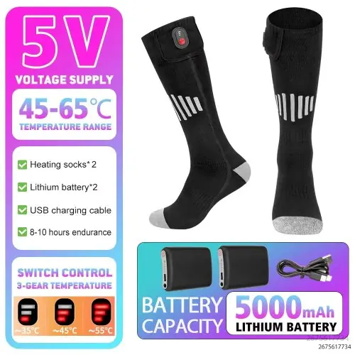 Image de Chaussettes Chauffantes Rechargeables - 5000mAh