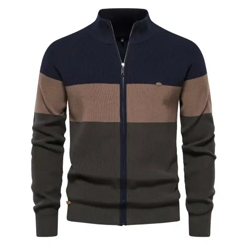Image de Cardigan Homme Patchwork - Style Urbain Automne-Hiver 2023