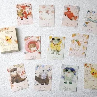 Image de Cartes Postales Mignonnes Oiseaux & Lapins - Lot de 28