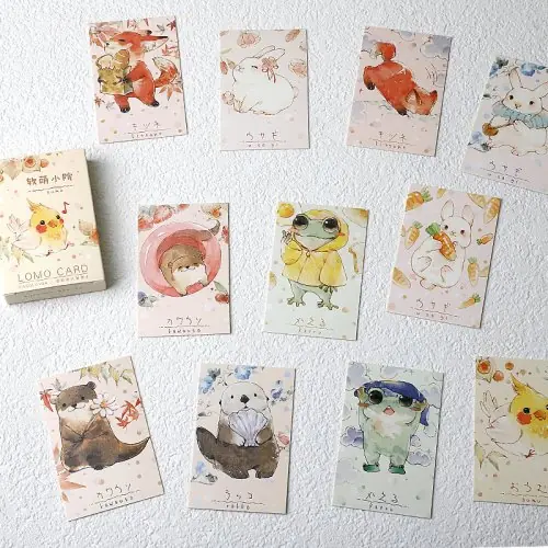Image de Cartes Postales Mignonnes Oiseaux & Lapins - Lot de 28