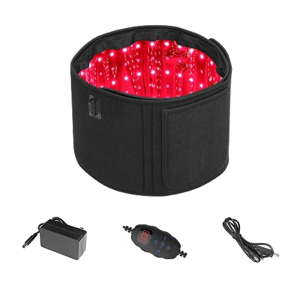 Immagine di Cintura per terapia della luce a LED rossa e a infrarossi 850nm 660nm Sollievo dal mal di schiena Avvolgimento Bruciare i grassi Avvolgitore Macchina dimagrante Cuscinetto termico per la vita Tutto il