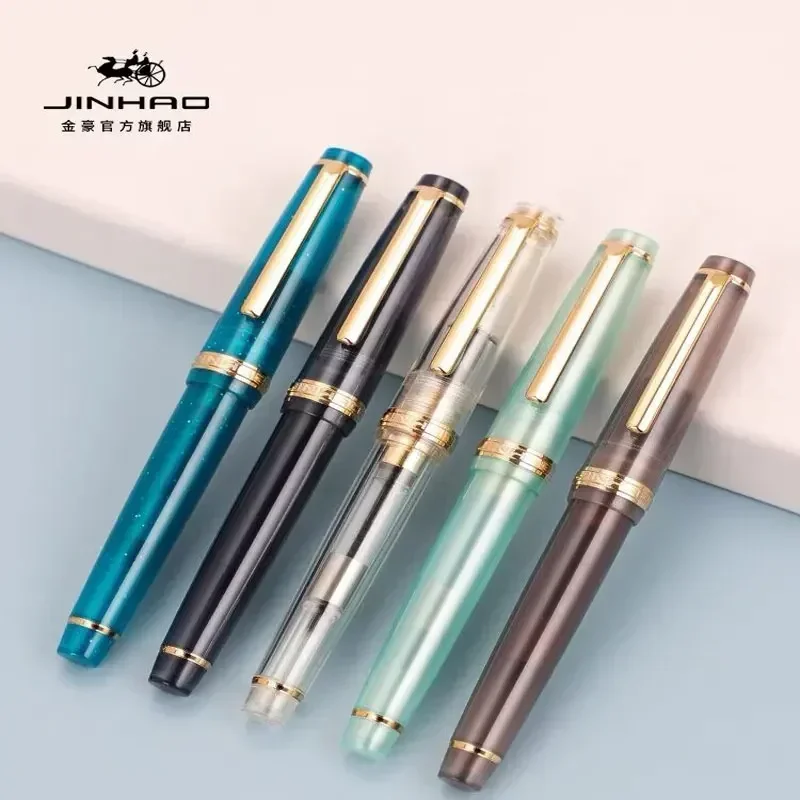 Immagine di Penna Stilografica Jinhao 82 Trasparente con Nib EF/FM in Plastica - Penna Rotante Popolare per Scuola, Ufficio e Cancelleria
