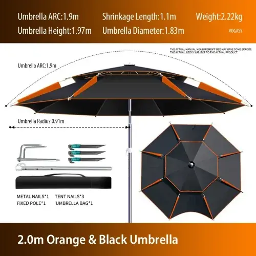 Noir - orange 2.0m