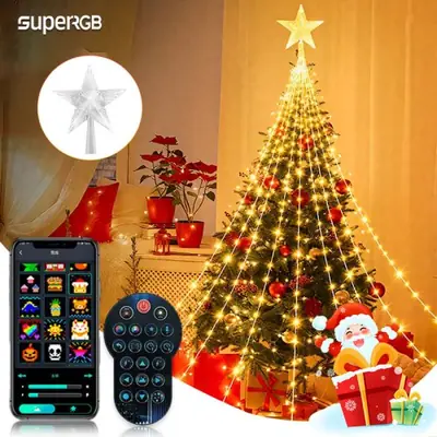 Image de Lumières de Noël RGB Intelligentes avec Contrôle Bluetooth