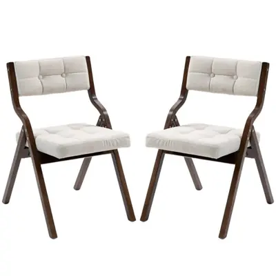Image de Lot de 2 Chaises Pliantes Confortables avec Coussins