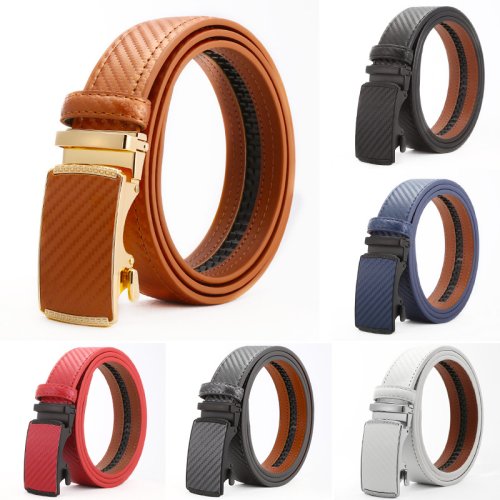 Afbeelding van Echte Lederen Automatische Gesp Riemen voor Heren en Dames - Luxe Minimalistische Mode Tailleband 2025