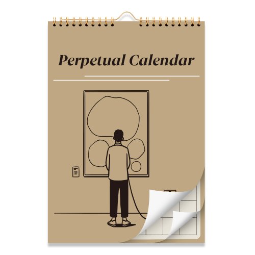 Imagen de 1 copia del calendario de pared motivacional de la profumidad de 2025, un plan mensual para apoyar la salud mental, con idioma humorístico