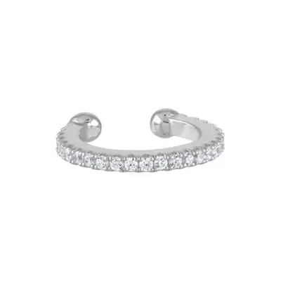 Image de Boucles d'oreilles pince luxueuses en or/argente avec zircons